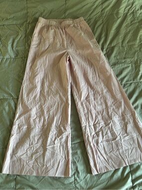 Pearl•Sea Pale Pink Cotton/Linen Elastic Waist Pants